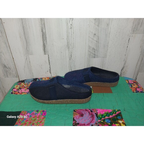 Haflinger Grizzly Magic Swirl Wool Blue Slip On Clog Shoe Womens Size 42 - Picture 5 of 7
